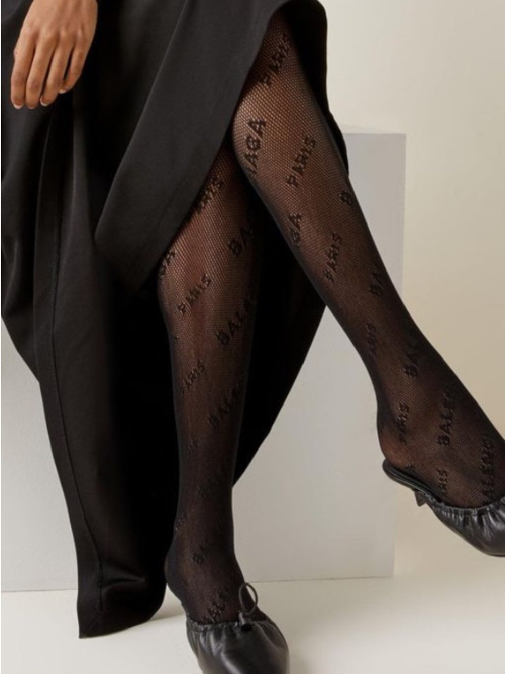 Balenciaga black fishnet tights